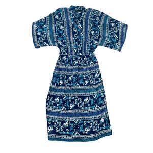 Blue Patterned Women's Dress